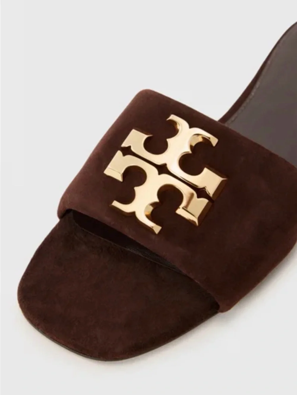 Tory Burch Brown Suede Eleanor Flat Sandals/ Slide. Size 7